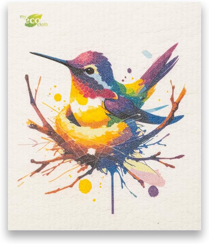 SWEDEdishcloths - Cellulose Sponge Dish Towels - Mixed Set of 6 (One of Each Design) Humingbirds Swedish Dish Cloths image 4