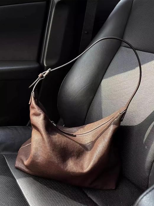 Image of Hobo Shoulder Bag for Women - Soft PU Leather Slouchy Tote Purse | Casual Lightweight Handbag for Work, Travel & Everyday Use