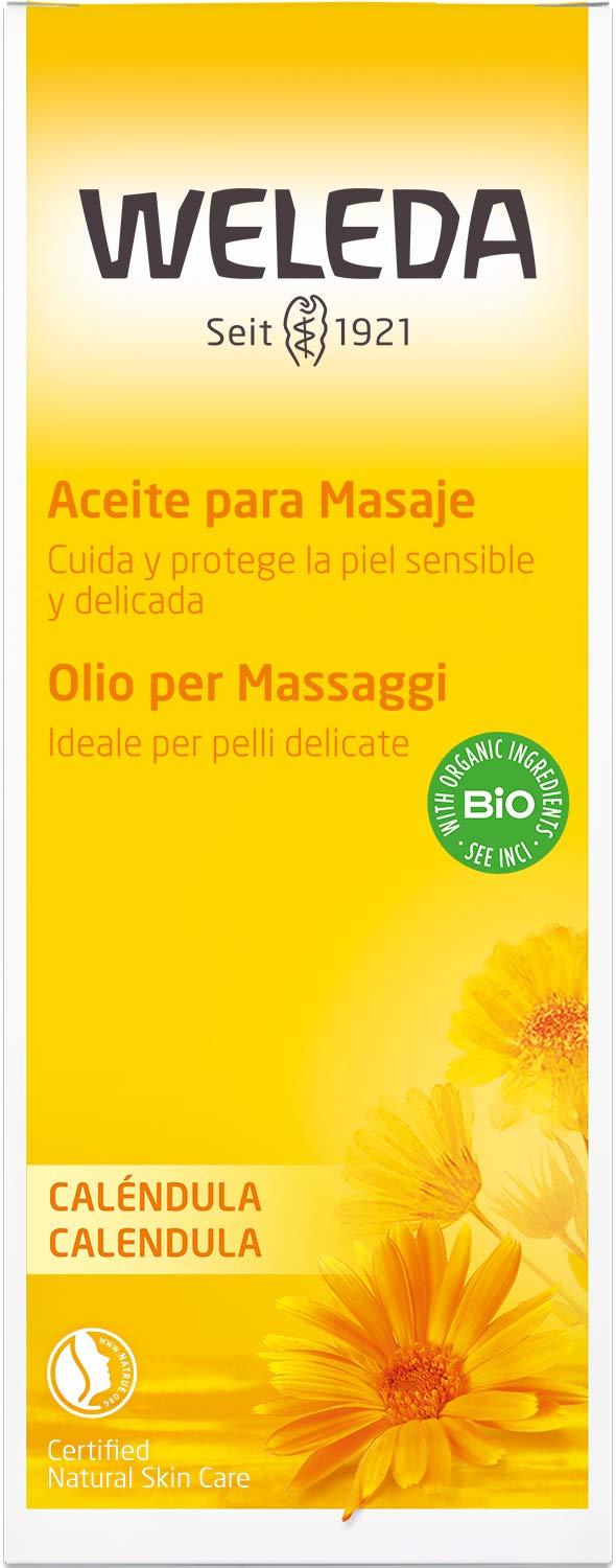 Weleda - Aceite Corporal Para Masaje con Caléndula, Propiedades Calmantes y Regeneradoras, Para Masajes Relajantes, 100% Vegetal, Bio, Vegano - 100 ml