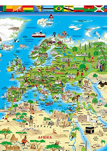 Erlebnis illustrierte Weltkarte Planokarte