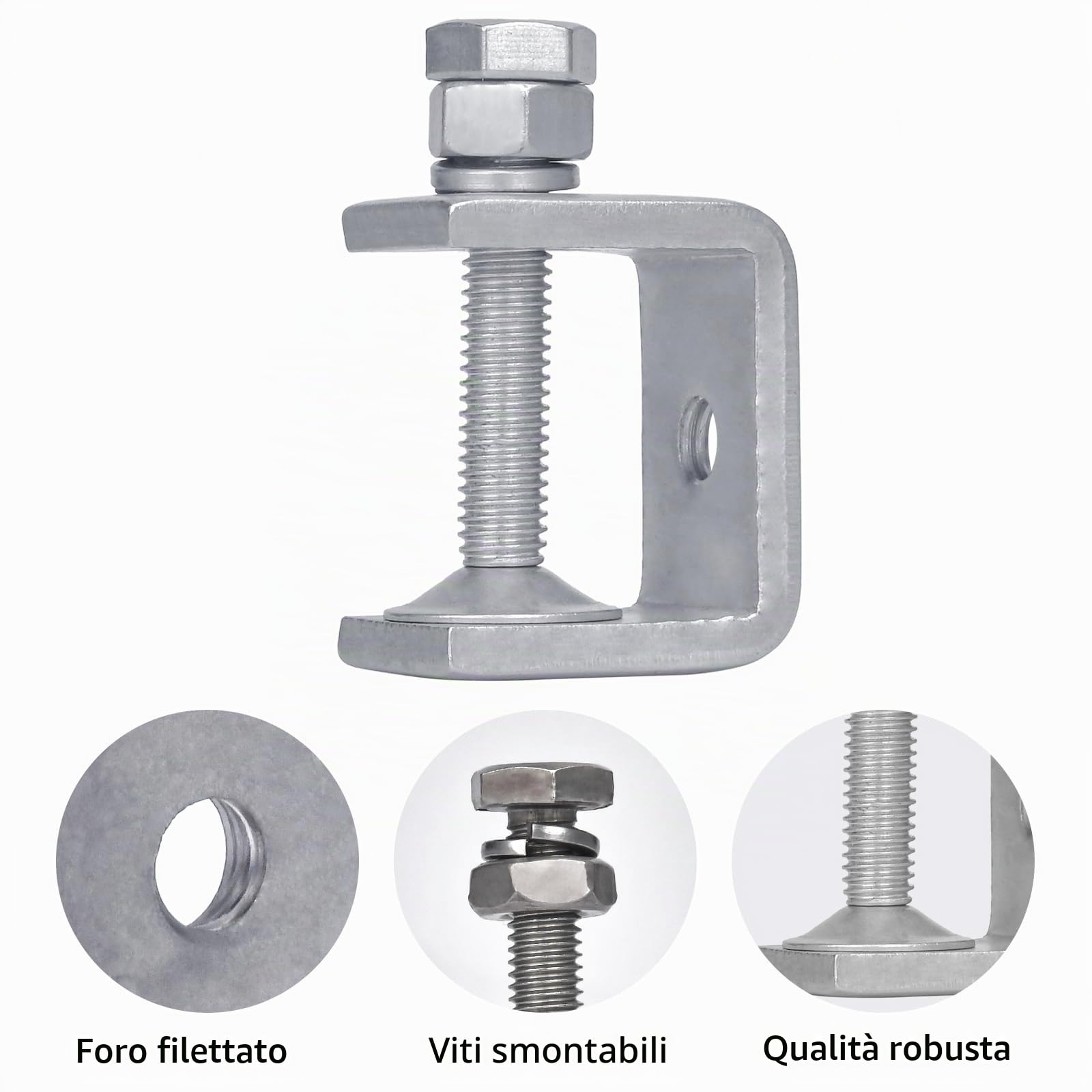 6 Pezzi Morsetto a C 30mm, Morsetti a Vite Inossidabile Morsetti da Falegname Campo di Serraggio 0-25 mm per Saldatura Montatura Domestica, Falegnami, Saldatura, Armadietti