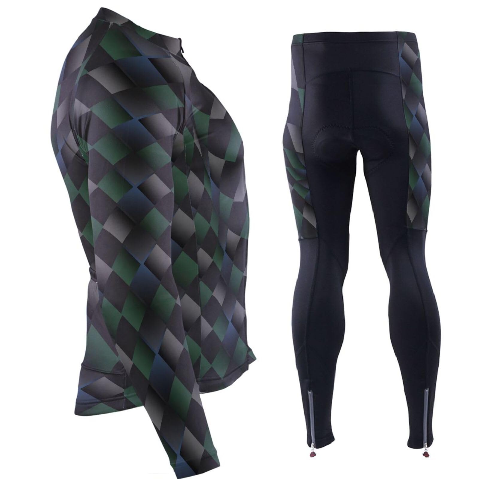 Radtrikot für kaltes Wetter, mit Taschen, Windbreaker, langärmelig, 3D-gepolstert