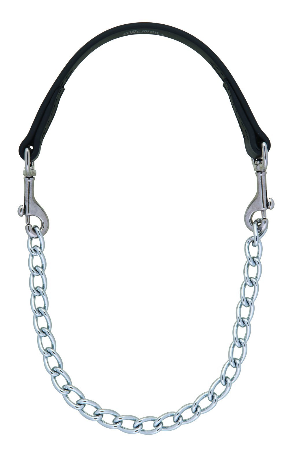 Weaver Leather Brahma Webb Goat Collar, Nickel Plated Chain, black 24 Inch