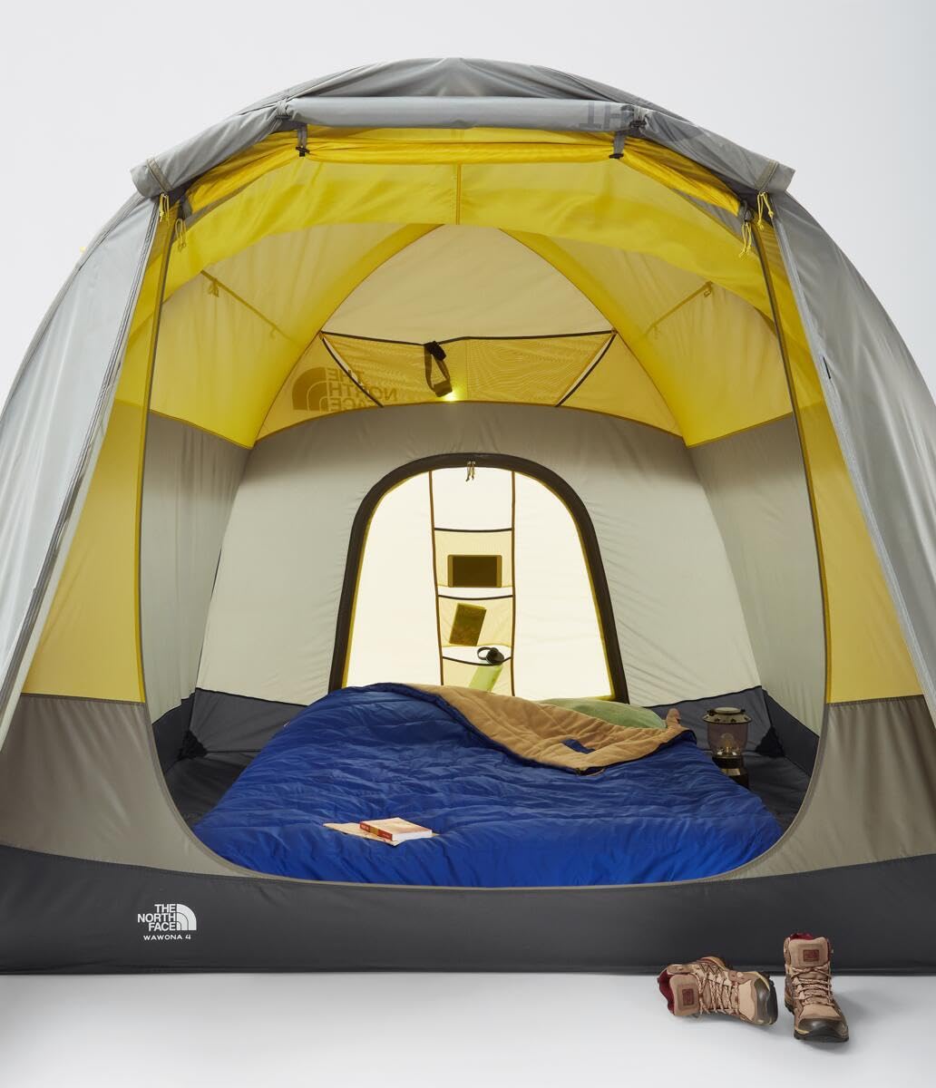 The North Face Tents Wawona 4 Tent | Four-Person Camping Tent, Water Repellent, Spacious & Easy to Set Up, Attached Vestibule Area
