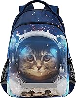 Vista 1 de Mochila para niños y niñas, mochila de viaje con diseño de astronauta y gato