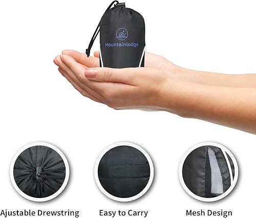 Miniatura 8 de Mountainlodge Forro de saco de dormir blanco para las estaciones de clima cálido con bolsa de transporte, portátil, ligero y agradable al tacto,