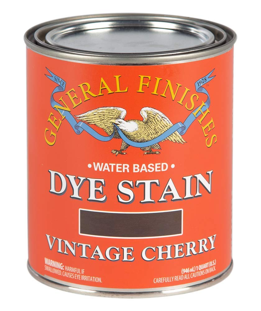 1 Quart General Finishes Dqv Vintage Cherry Dye Stain Water-based Wood Stain