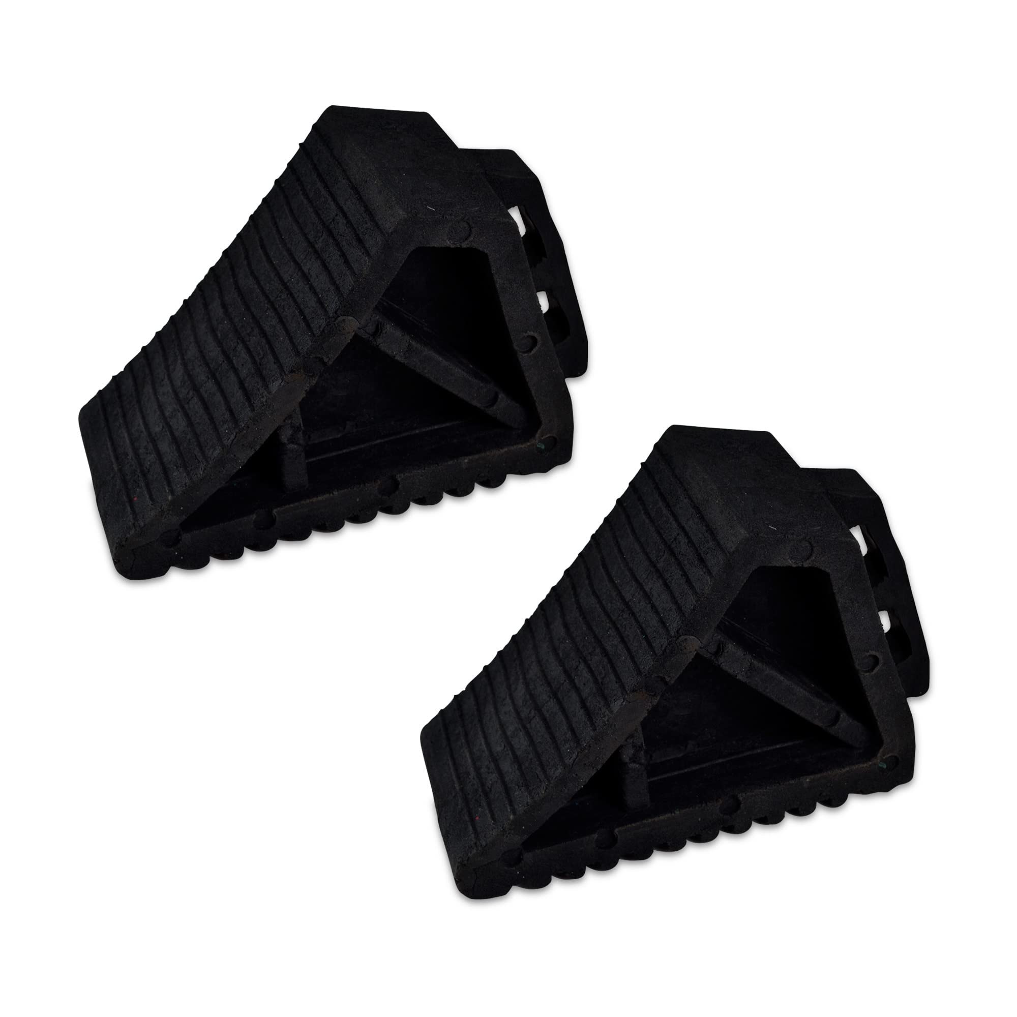 Sponsored Ad - K T I® Rubber Wheel Chock Wheel Stopper Movable Heavy Duty Solid Rubber for Prevents Vehicles from Rolling During Maintenance Or Storage 3 KG Size- 290x180x130MM Pack Of 2