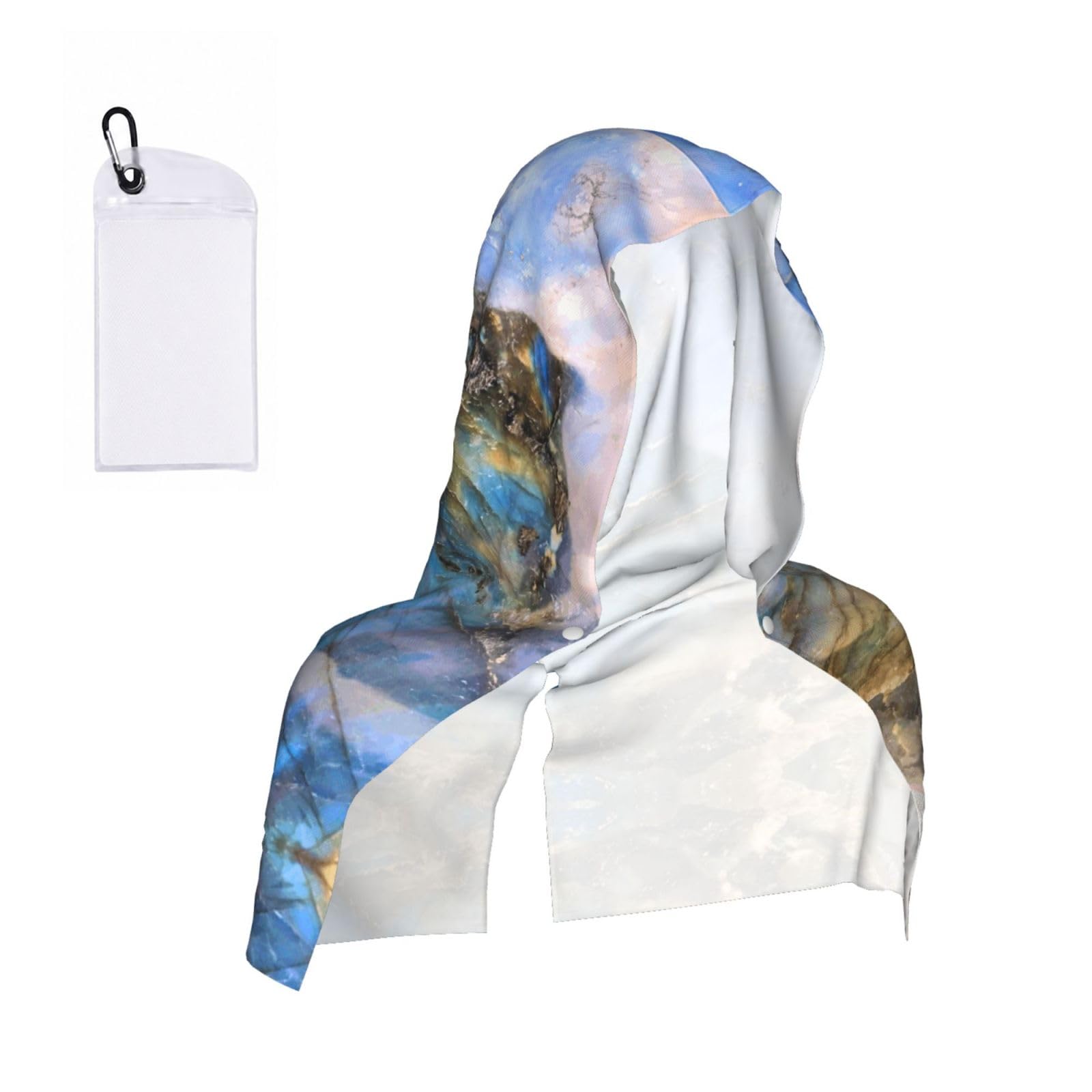 ESNAIUVCD Rainbow Stone Print Multifunctional Cooling Hoodie Bandana Portable Sweat Absorbing Design For Beach Workouts Exercise Heat Relief Accessories