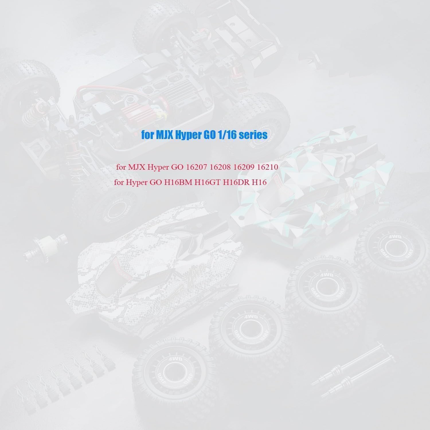 Mesimsple H16BM Servo Arm & Body Clips for MJX Hyper GO 1/16 16207 16208 16209 16210 Servo Horn H16BM H16GT H16DR H16 Series RC Car Upgrades Part Titanium