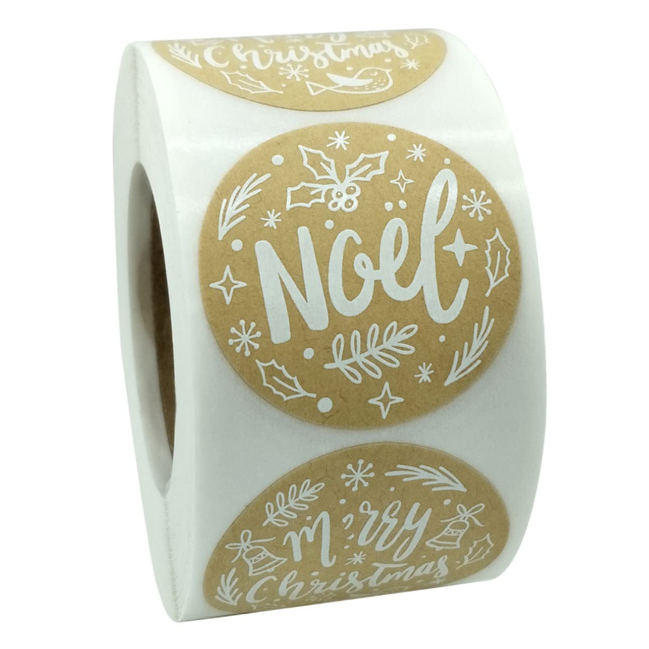 SHINEOFI 3rotoli Adesivi Kraft Per Regali Natale Etichette Adesive Rotonde Per Confezioni Dolci e Facile Staccare e Applicare Per Progetti Creativi e Regali