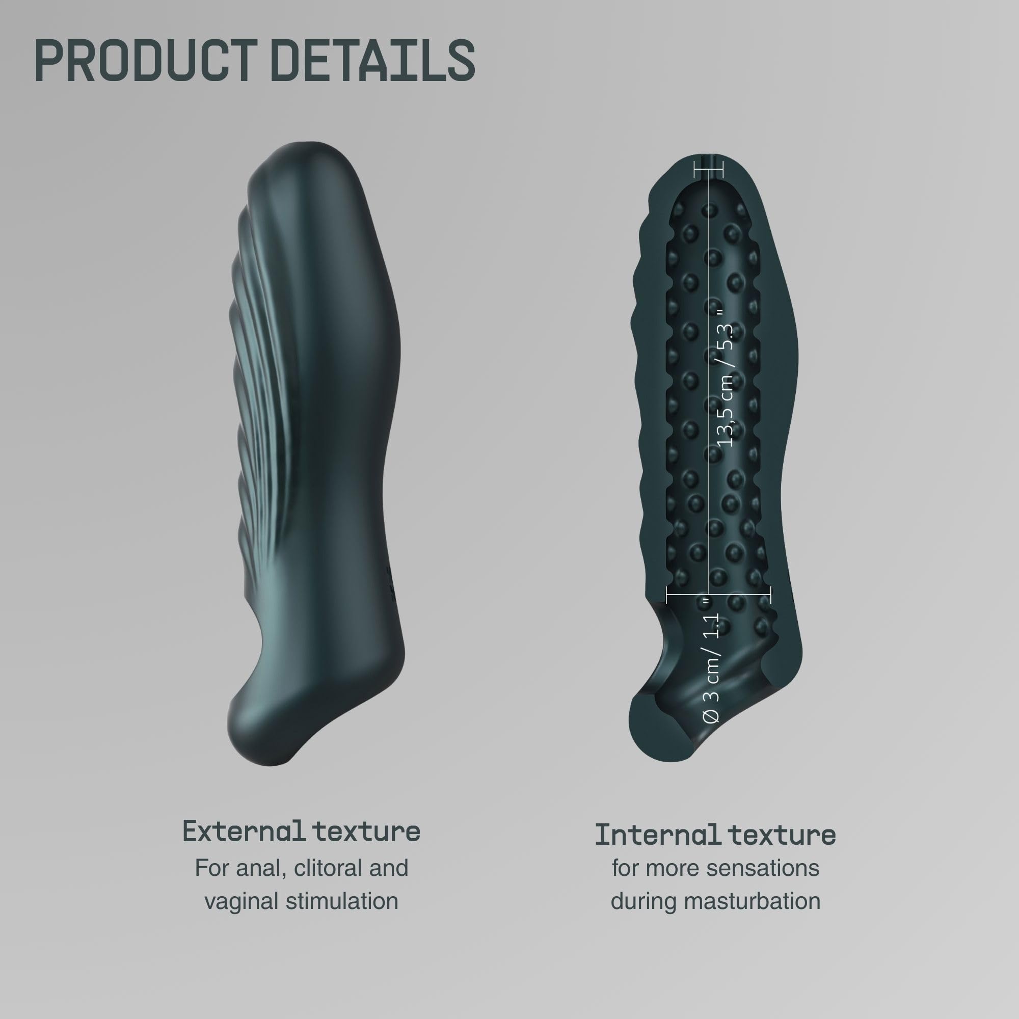 Manwan – Ryzer Max Penis Sleeve & Masturbator | Guaina Peniena Realistica XXL | Manicotto in Silicone Ultra-Morbido | Masturbatore Uomo | Cockring Integrato 2 in 1 | Sex Toy Coppia