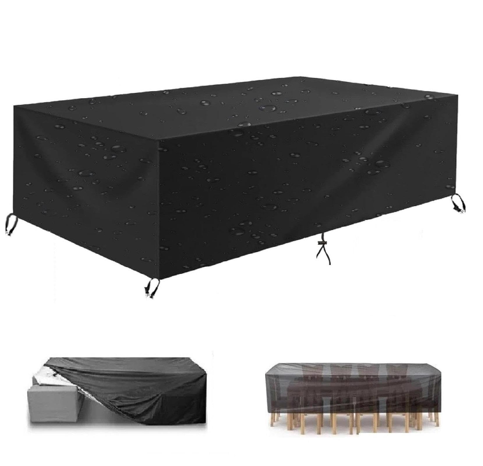 Cover for Garden Furniture Waterproof 205x125x75cm/LxWxH Cube Garden Furniture Covers Rectangular Tear-Resistant Polyester Dustproof Anti-Uv Outdoor Table Covers Patio Covers for Outdoor Furniture