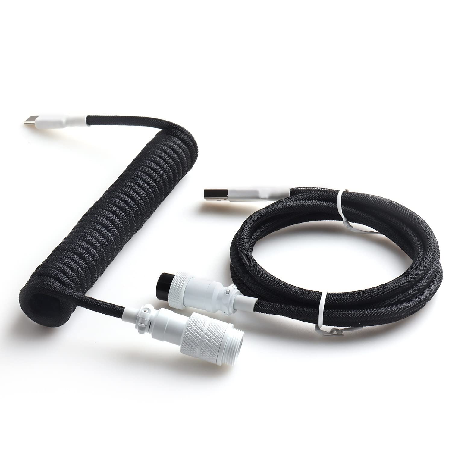 Cavo A Spirale USB C Per Tastiera - Con Connettore Aviatore Staccabile