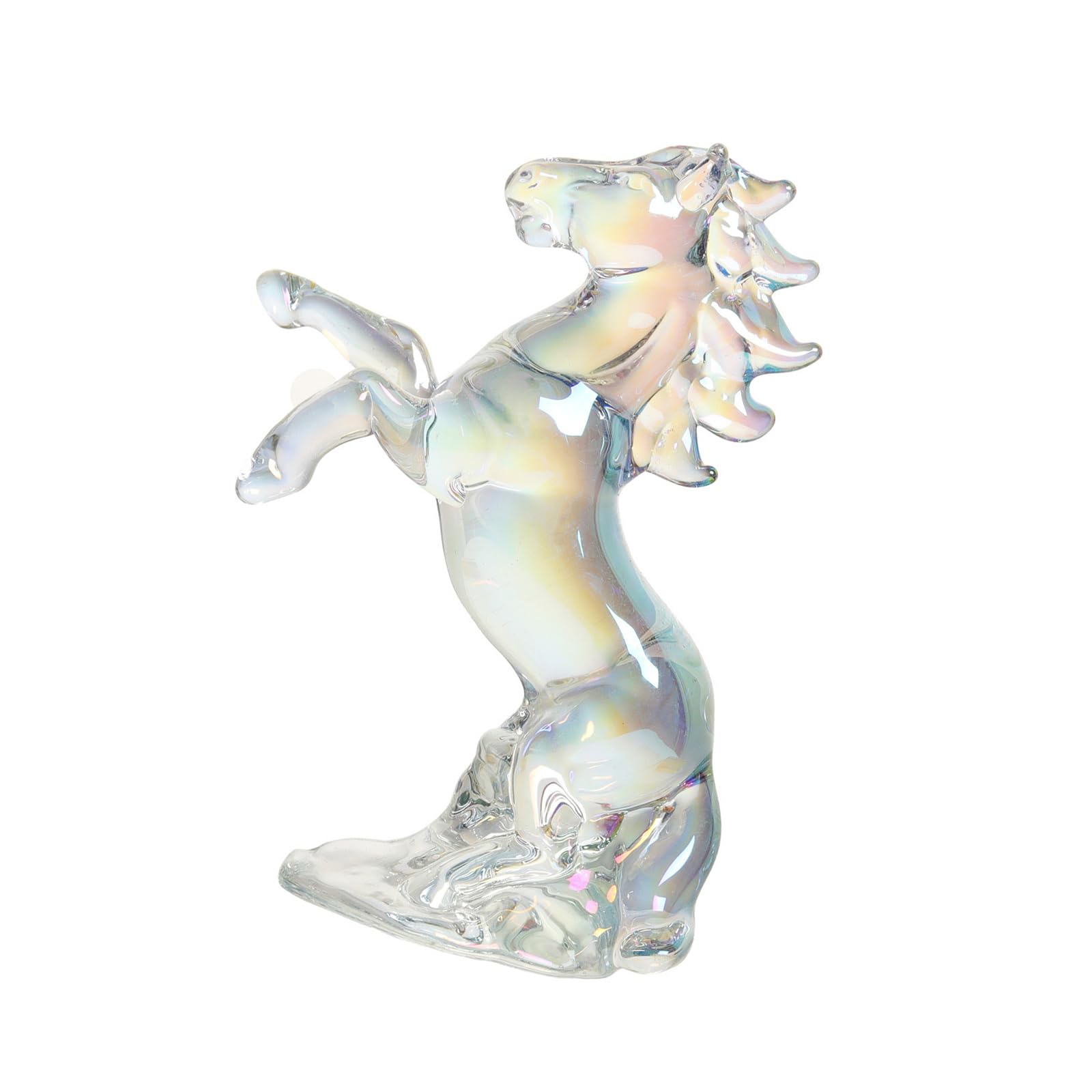 Snorvixre Crystal Realistic Horse Statue Hand-Carved Glass Animal Art Ornament for Home Decor Animal Collectible Figurines