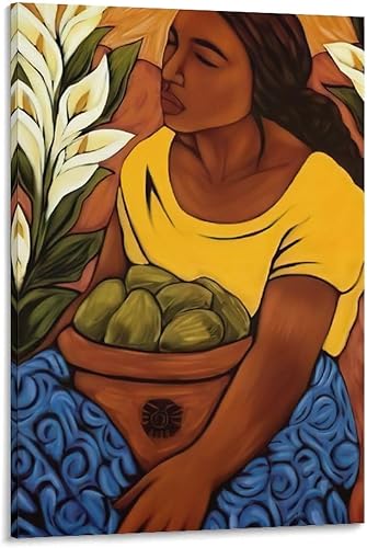 Pósteres vintage de pintura al óleo, pósteres de mujeres africanas, pósteres impresos en lienzo, decoración de pared, lienzo, decoración de pared,