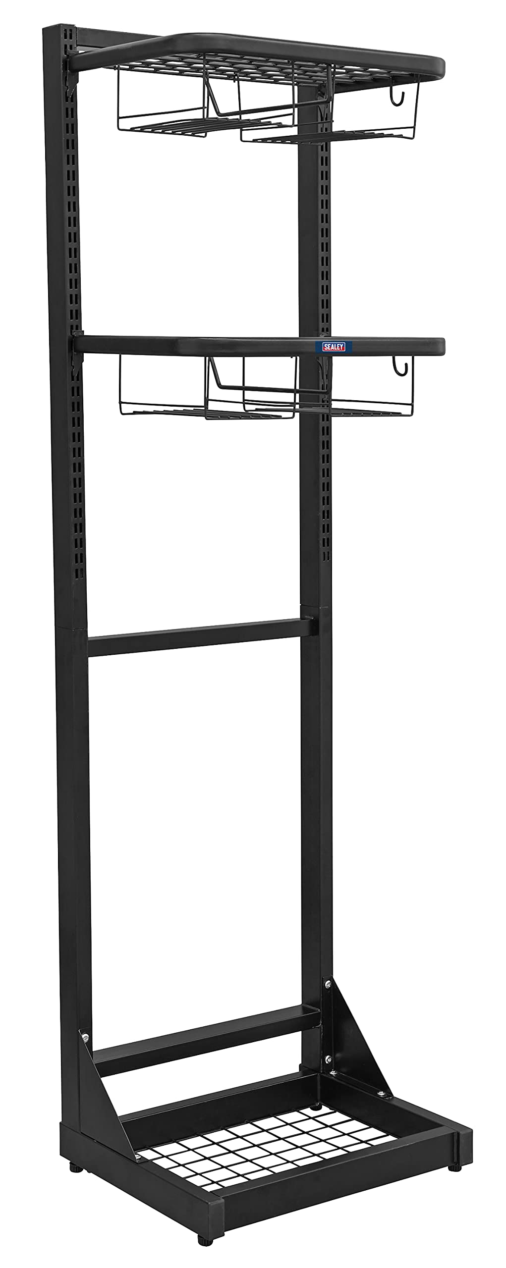 Sealey - Freestanding Motorcycle Helmet & Gear Tidy - MS081FS, Black