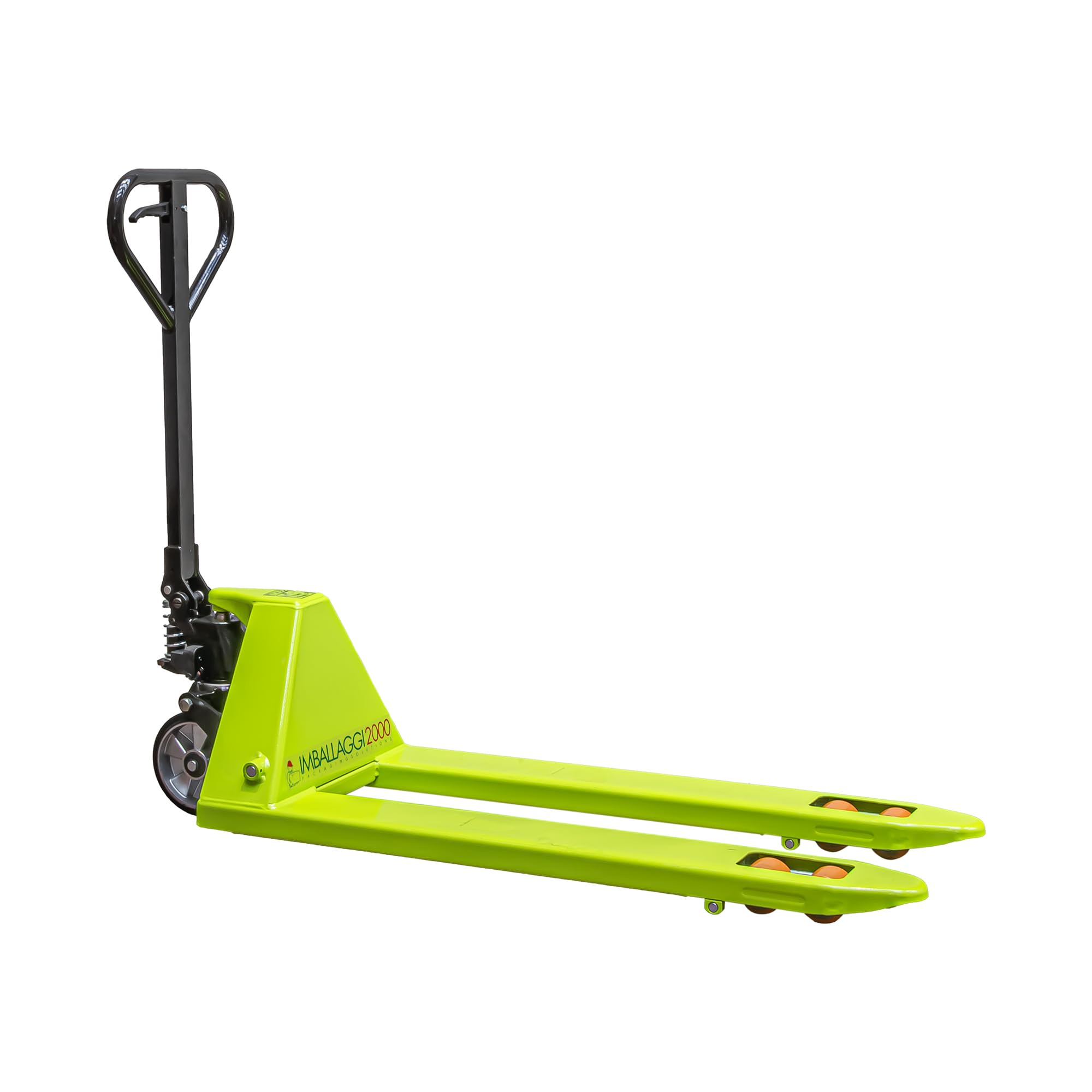 IMBALLAGGI 2000 - Transpallet Manuale - Portata 2500 kg - Traspallet con 4 Rulli in Poliuretano - 100% Made In Italy