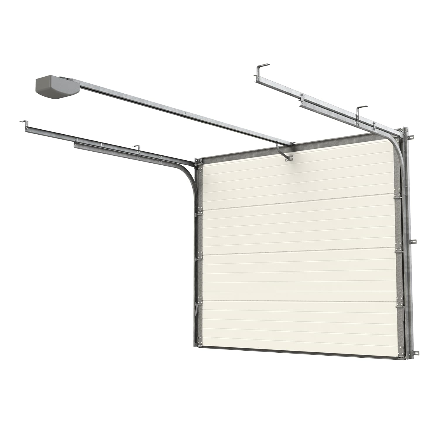 GM Portes - Porte de Garage LINE Sectionnelle Premontée | Panneaux sans lignes | Inclus 200cm X 240cm - Moteur: Somfy 600io - Wifi | Anthracite - Finition lisse sablé