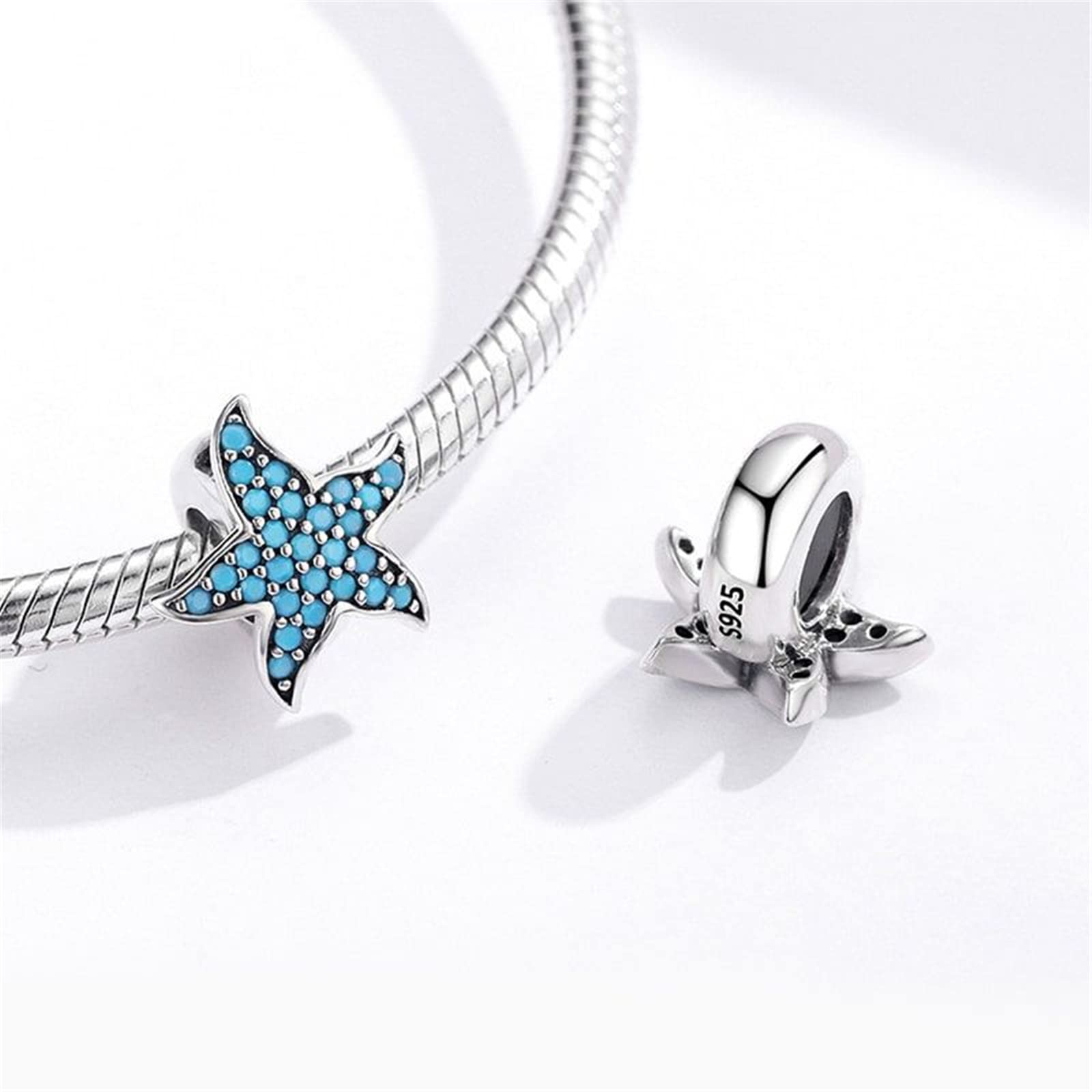 GNOCE Eternal Starfish Honey Bee Charm Bracciale Stopper 925 Sterling Silver Animal Stopper Fit Bracciale/Collana per Donne Ragazze Regalo per la Festa della Mamma
