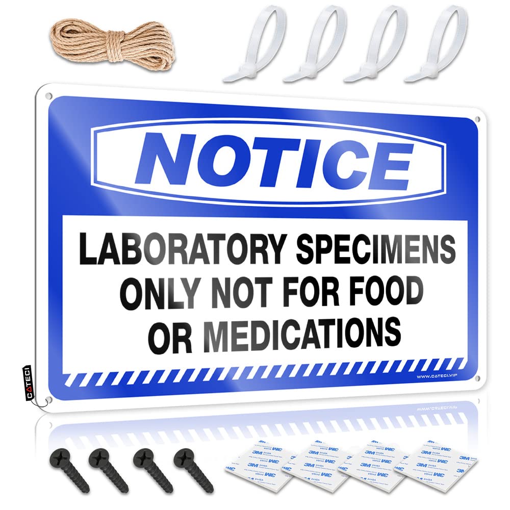 Funny Home Sign Notice Laboratory Specimens Only Not For Food Or Medications Tin Sign Home Bar Metal Signs Sarcastic Signs(30X40CM)
