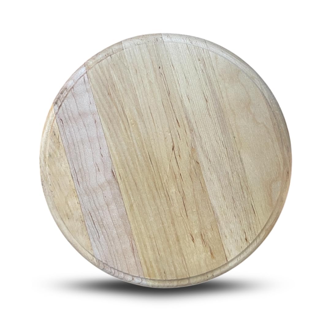 PARENCE. - Round Wooden Chopping Board - Cutting Stand, Cheese, Bread, Sausages - 23 cm Diameter, Wood
