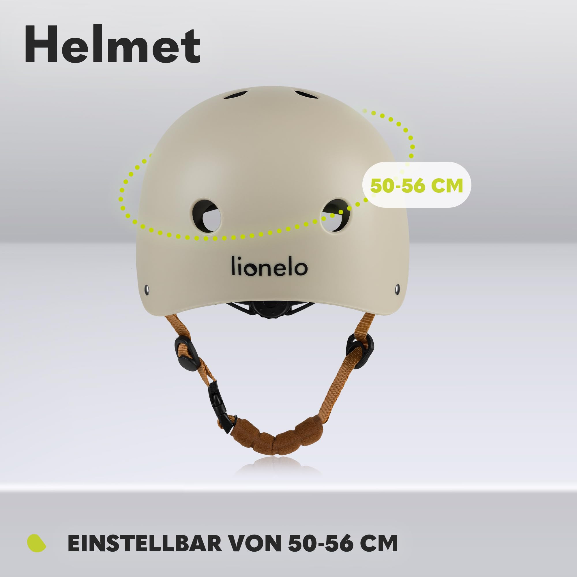 LIONELO Helmet Schutzhelm für Kinder, verstellbar 50-56 cm, Kinnschutz, Intertek zertifizierter Helm für Mädchen und Jungen, Größe S