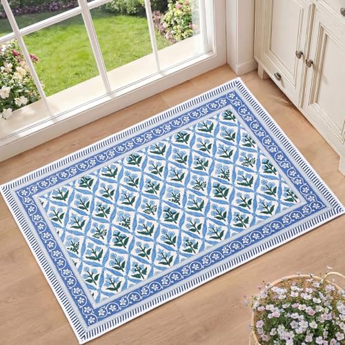Tapete decorativo boho 60x90 cm lavable antideslizante miniatura 1