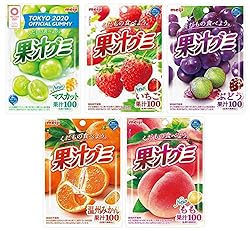 明治 果汁グミ アソートセット 5種各2個計10個(マスカット・いちご・ぶどう・温州みかん・もも)