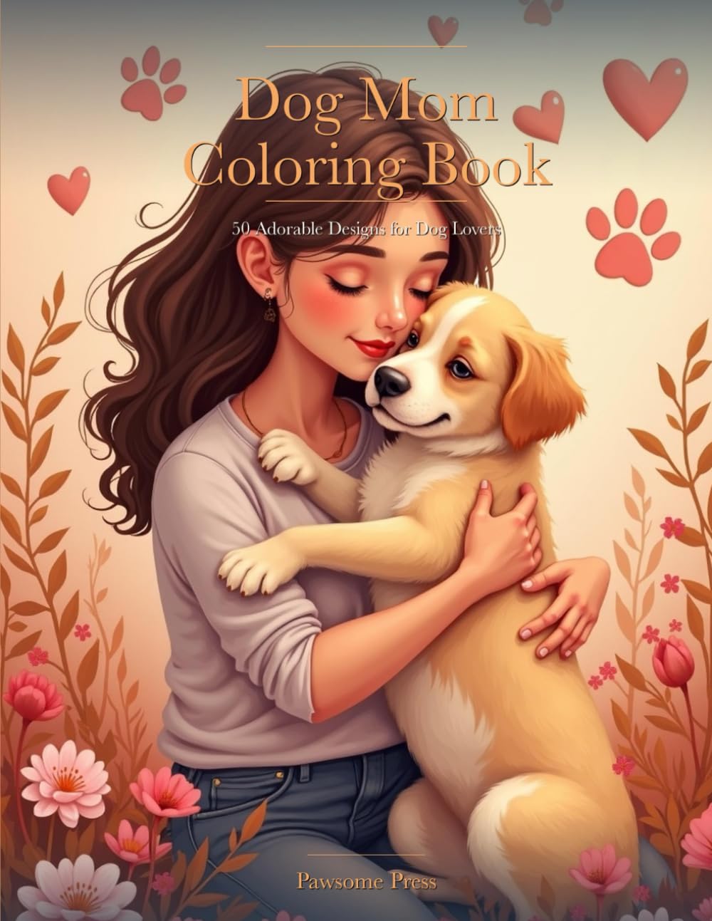 Dog Mom Coloring Book: 50 Adorable Designs for Dog Lovers