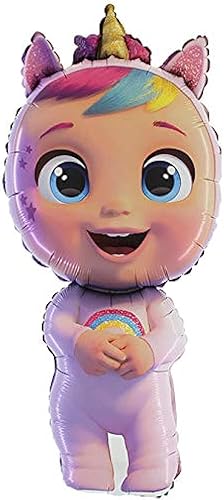 Toyland® Globo de papel de aluminio de unicornio de fantasía de Cry Babies de 44 pulgadas, decoraciones para fiestas