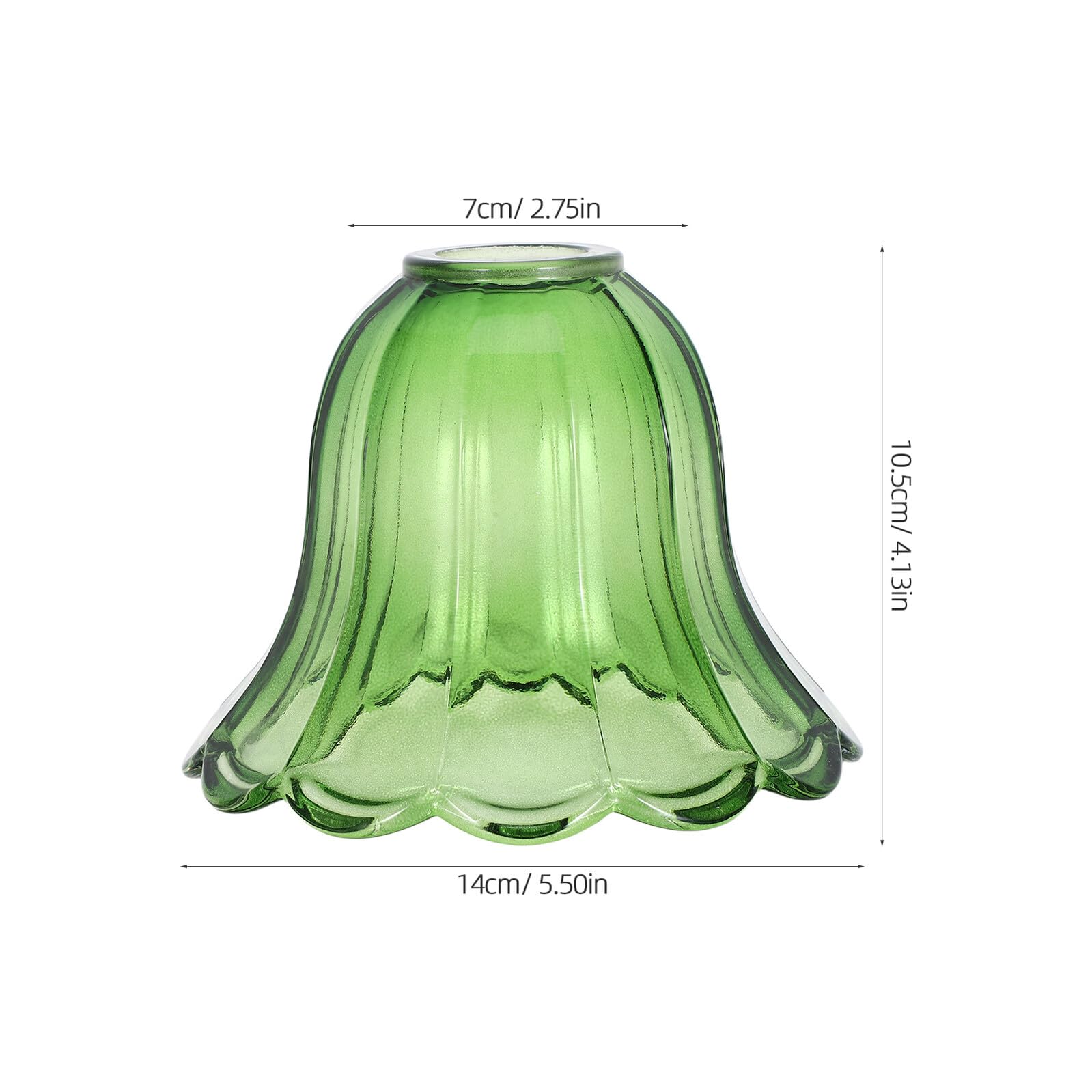 Abat-jour en Verre Vert 140x100 Mm, Petit Abat-jour Tulipe pour Lampe de Table Suspendre, Abat-jour Résistant Haute Température, Remplacement Abat-jour Décoratif pour Éclairage