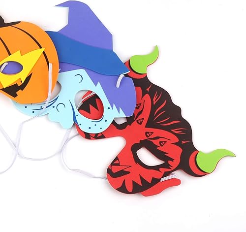 Miniatura 4 de CCINEE 12 máscaras de espuma de Halloween para niños, suministros de recuerdo de fiesta