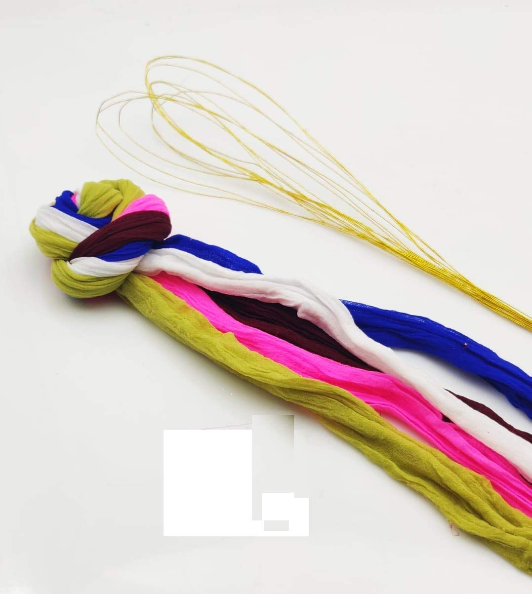 Sharad Craft Flower Making Plain Stocking Cloth Length 22Inch Pack of 5pcs (Assorted) Free Flexible 10 Wire for Flower Making-image-21