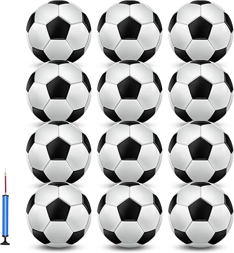jiaonun 12 Pack Classic Soccer Balls Size 345 Inflatable with Pump for Kids,Youth and Adults, Black and White Soccer Ball Bulk
