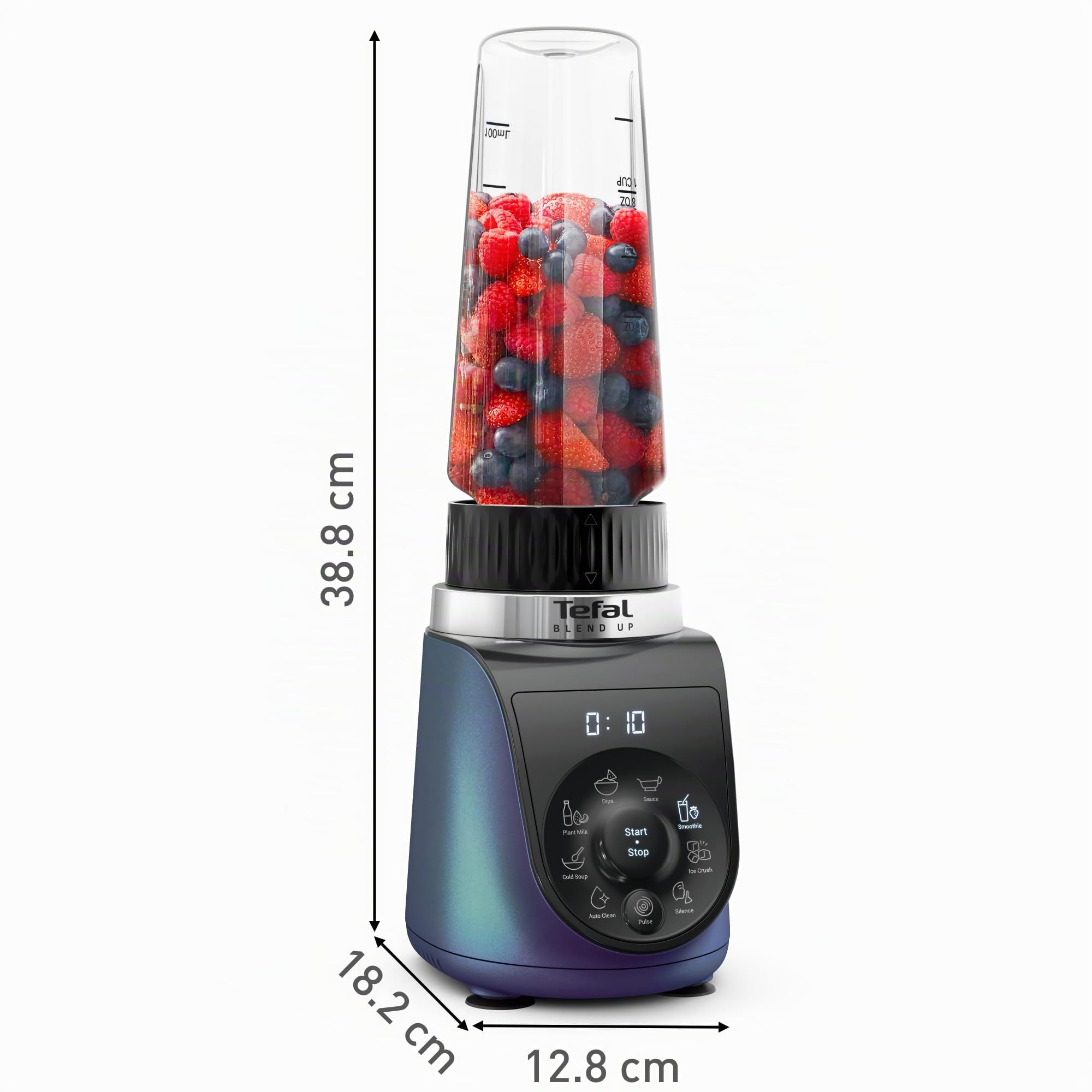Tefal BL19H4 Blend Up Mini Blender Puissant Compact, 8 Programmes Automatiques, Fonction Ice Crush, Polyvalent, Lames Powelix, Nettoyage Facile