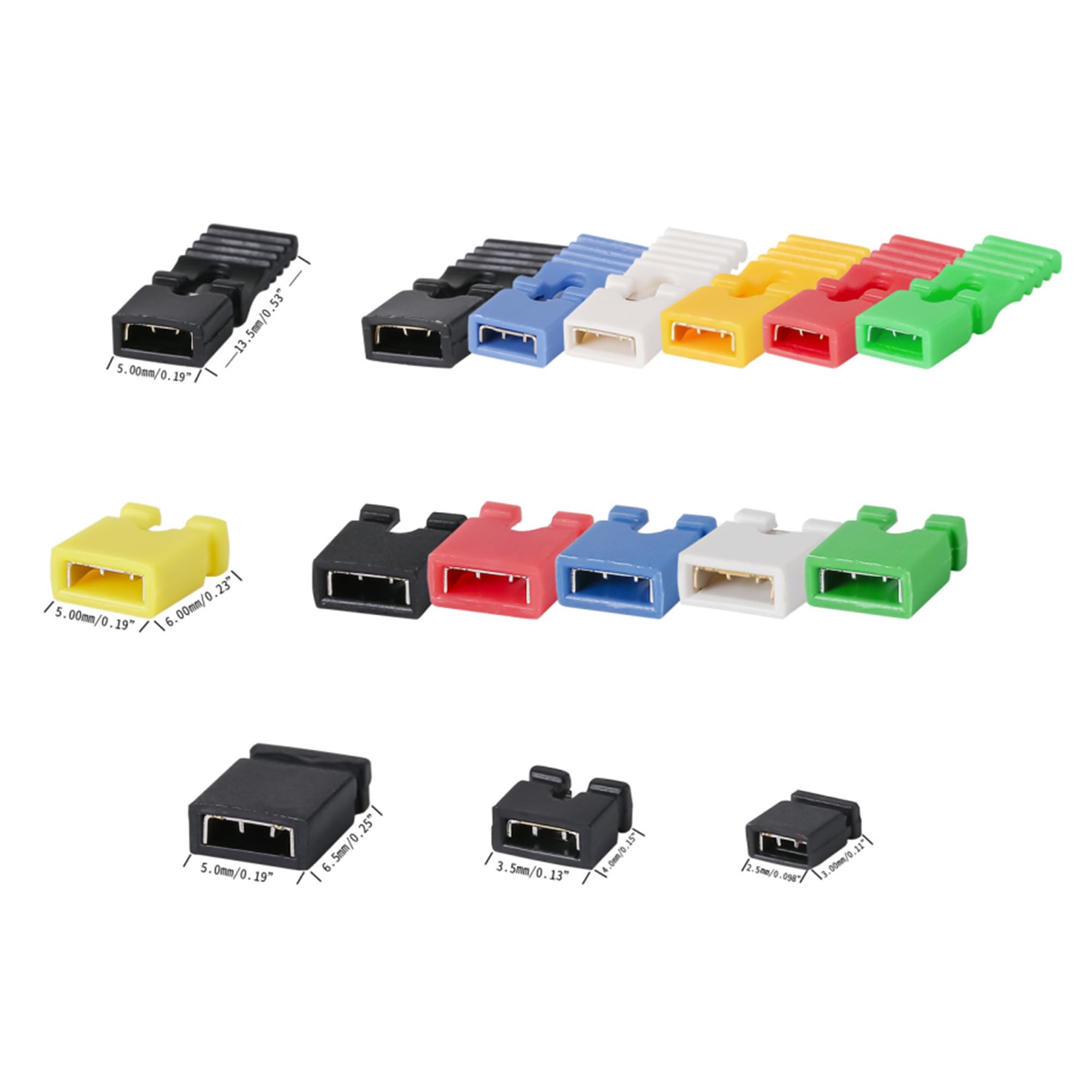 Set di 300 tappi misti da 2,54 mm/2,0 mm/1,27 mm per Arduino Raspberry Pi PCB PC Standard Circuit Board Jumper Cap Shunts collegamento pin blocks