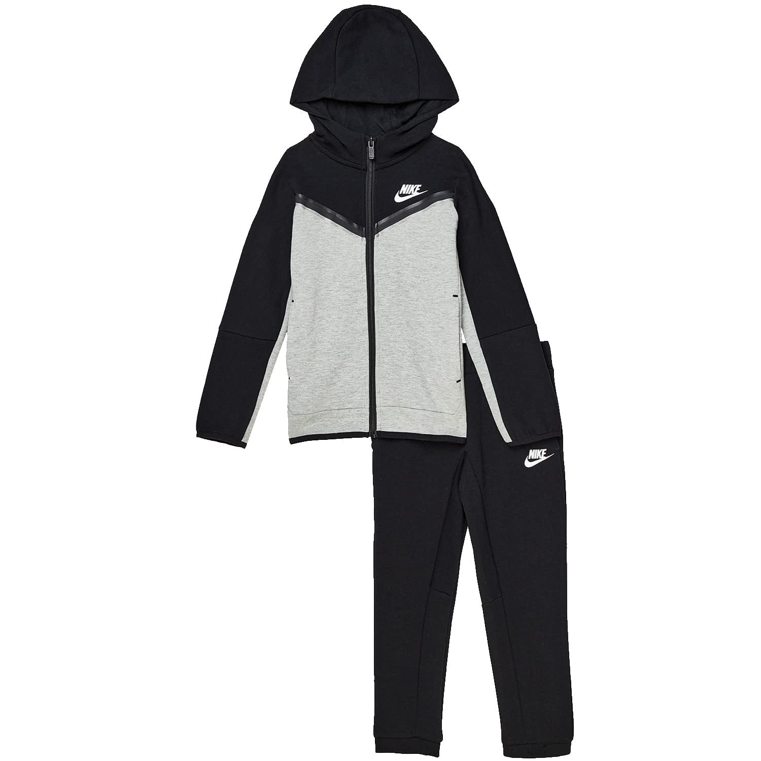 Nike Sportswear Tech Fleece Hoodie and Pants Set Toddler Little Kids Dark Grey Heather Black