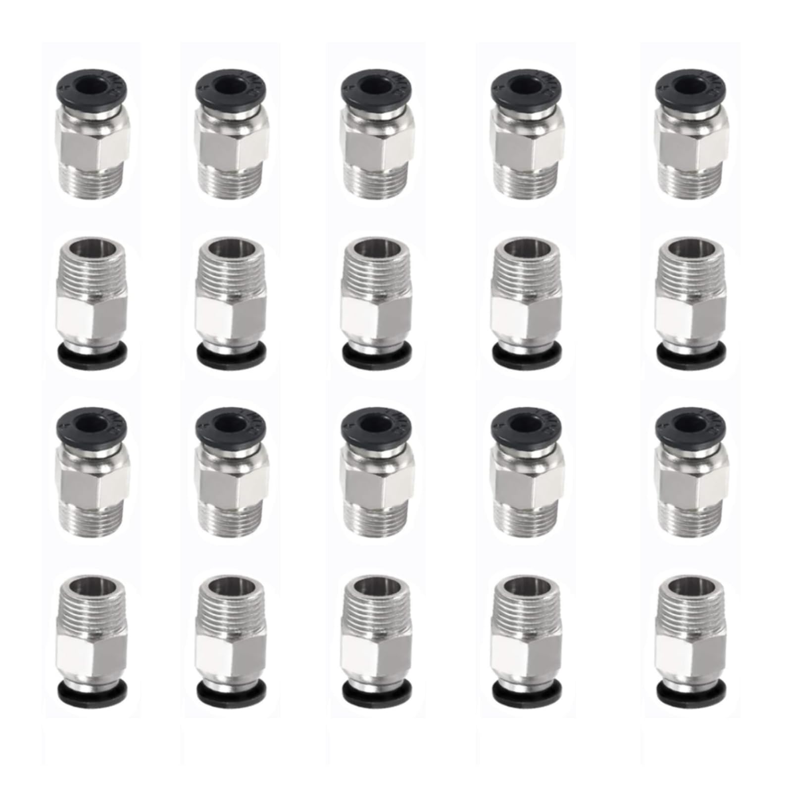 AEDIKO 20pcs Pneumatic Fittings Straight Pneumatic Push in Quick Connector for 3D Printer