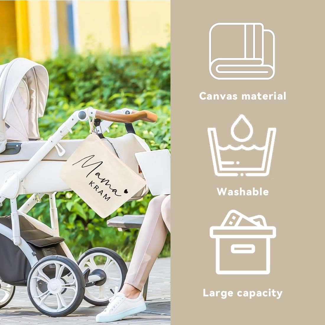 Trousse Per Trucchi Personalizzata Per Donne, Borsa Per Mamma Con Chiusura Lampo, Bianco