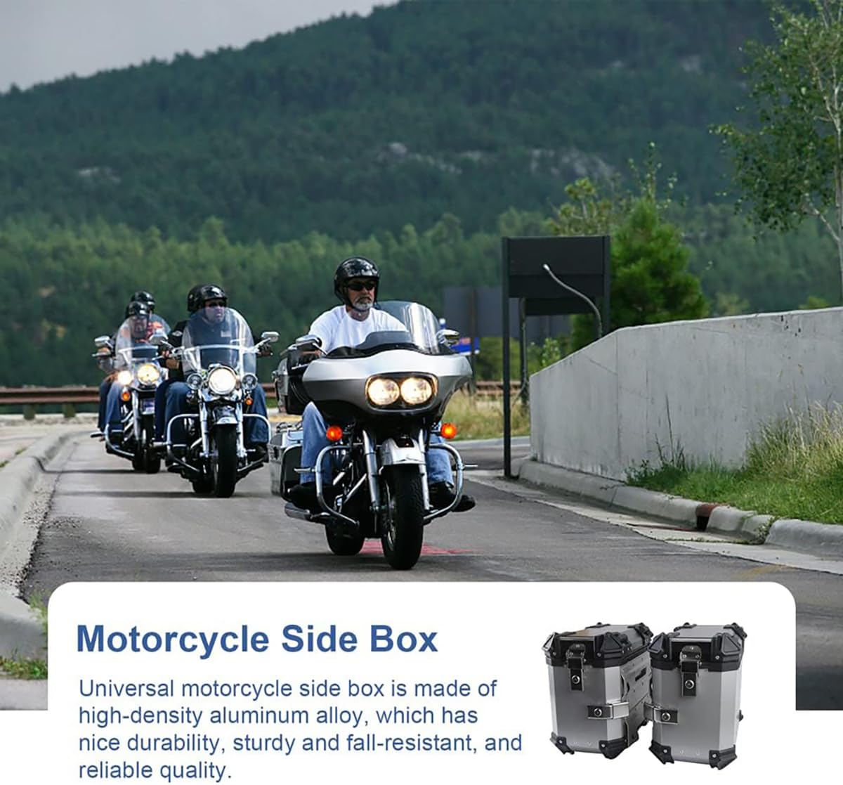 38L valises latérales rigides pour Moto sacoches de Selle de Coffre/sacoches de Moto sacoches latérales/boîtier latéral de Moto en Aluminium,Silver