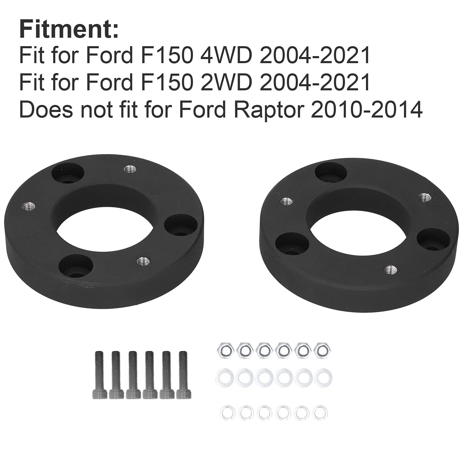Kit de elevación de nivelación frontal de 1.5 pulgadas, espaciadores de nivelación de acero al carbono para automóvil, kit de elevación de suspensión ajustable, compatible con 2004-2021 4WD