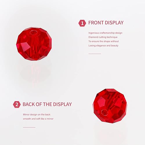 Miniatura 3 de FZH Kit de cuentas de vidrio de Briolette facetadas de 0.157-0.394 in para fabricación de joyas, 410 cuentas espaciadoras de cristal en forma de