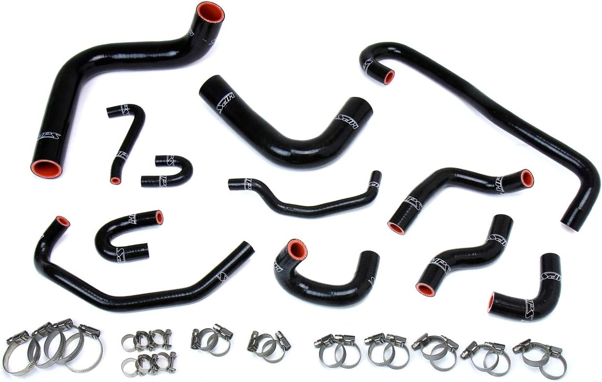 HPS 57-1656-BLK Black Silicone Radiator and Heater Hose Kit Coolant