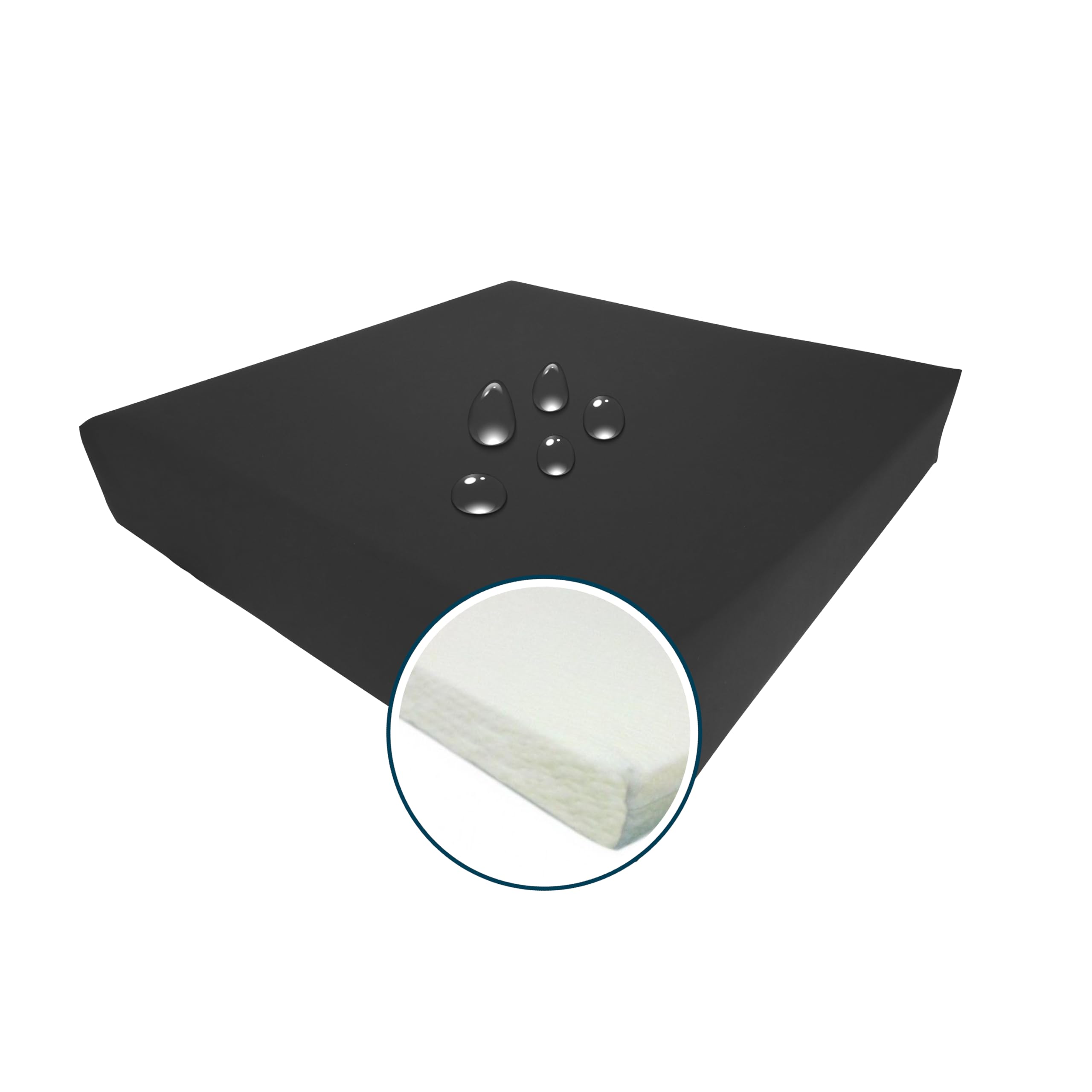Cojín Antiescaras Viscoelástico 42x42x8cm – Alta Densidad, Funda Lavable, Impermeable y Transpirable – Uso Ortopédico en Silla de Ruedas, Oficina o Coche – Fabricado en España – Grafito