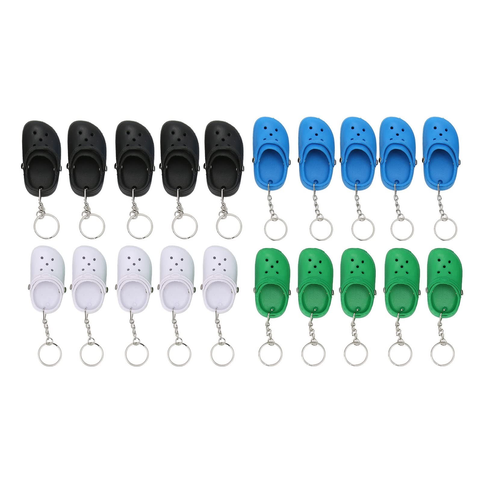 Pssopp20Pcs Slipper Keychain, Premium Silicone Material Mini Shoe Keyring Key Chain Charms Bright Colors with Simulation Design for Bags Boys Girls and Ideal Most Occasions