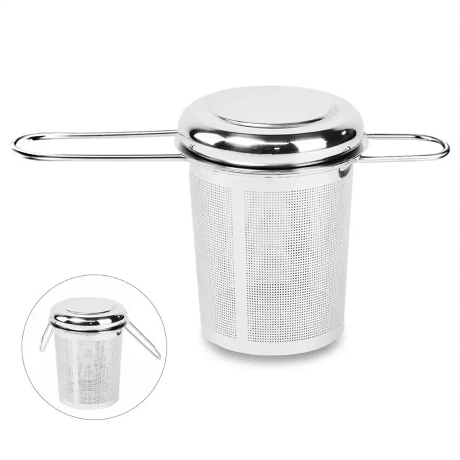 Teesieb, 5 Stück, Edelstahl-Mesh-Tee-Ei mit Deckel, wiederverwendbares Tassensieb, lose Blätter, Gewürzfilter für Teekannen, Tassen, Tasse zum Aufziehen von Tee, Kaffee für losen Tee und Glühgewürze