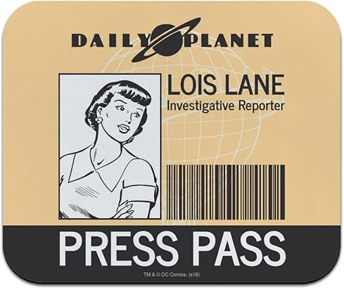 Superman Lois Lane Press Pass - Alfombrilla de mouse delgada de perfil bajo