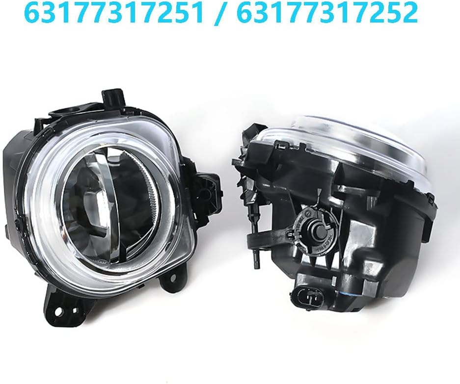 Riloer Front Bumper Foglight Lamp, Car Fog Light Fog Lamp Assembly 63177317251/63177317252, Compatible with BMW X3 X4 X5 X6, Left Driver Side