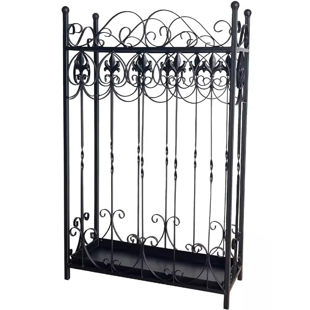 SBJKLYRN umbrella stand, Iron Durable Umbrella Bucket, Umbrella Organizer Bin with Drain Tray, No Installation Required